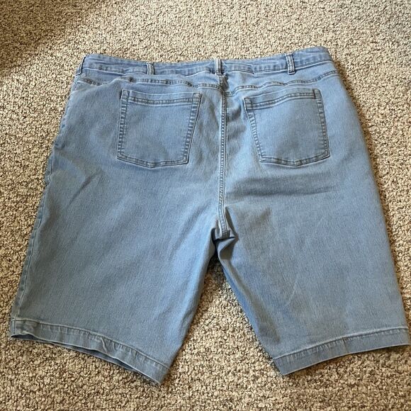 Lot of 2 Denim Shorts Womens Plus Size 24 W Bermuda Casual Stretch 5 Pocket - Picture 2 of 14